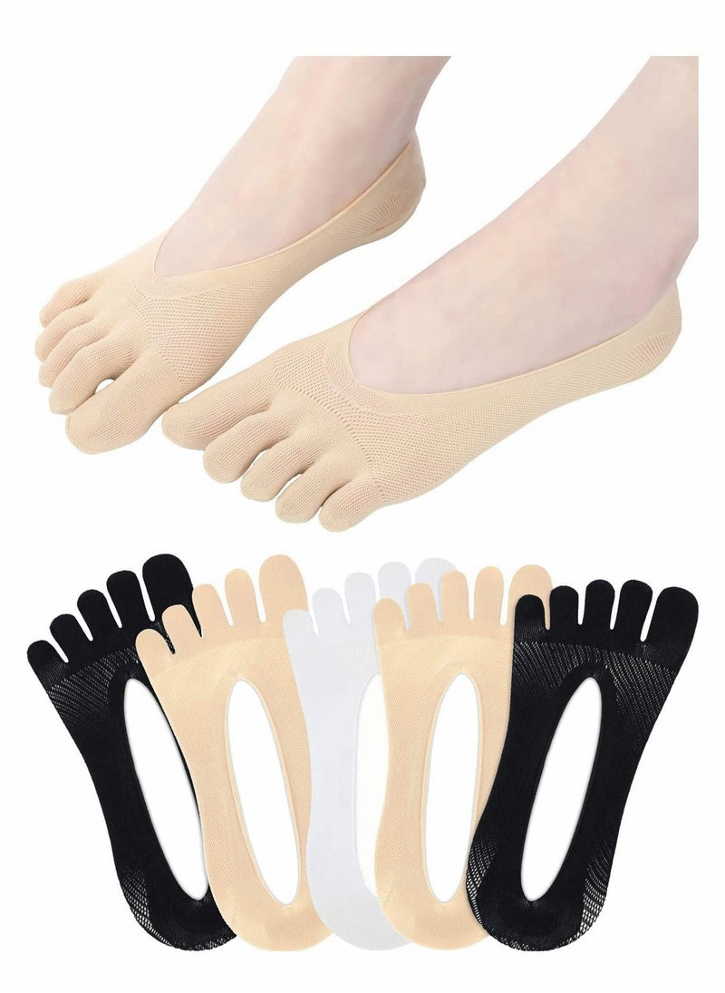 KASTWAVE - Toe Sock, 6 Pairs Full Five Finger Socks Low-cut Liner Athletic for Women Separated with Gel Tab - Image 1