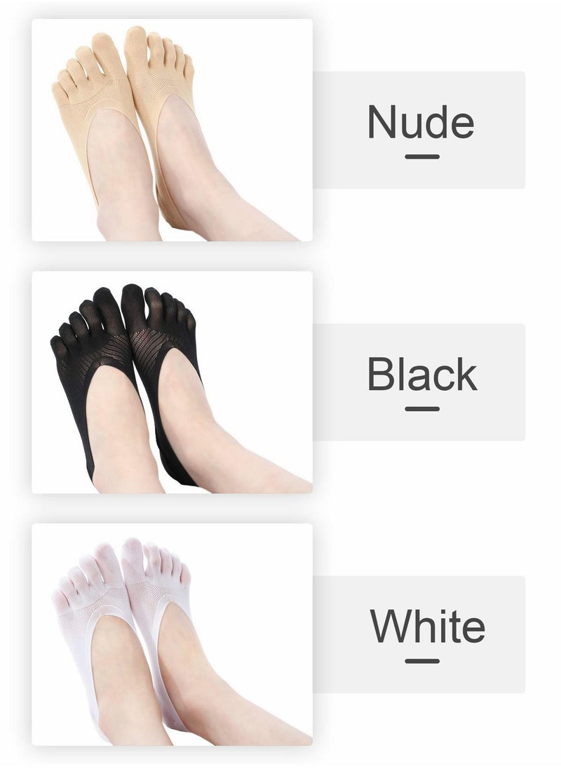 KASTWAVE - Toe Sock, 6 Pairs Full Five Finger Socks Low-cut Liner Athletic for Women Separated with Gel Tab - Image 1
