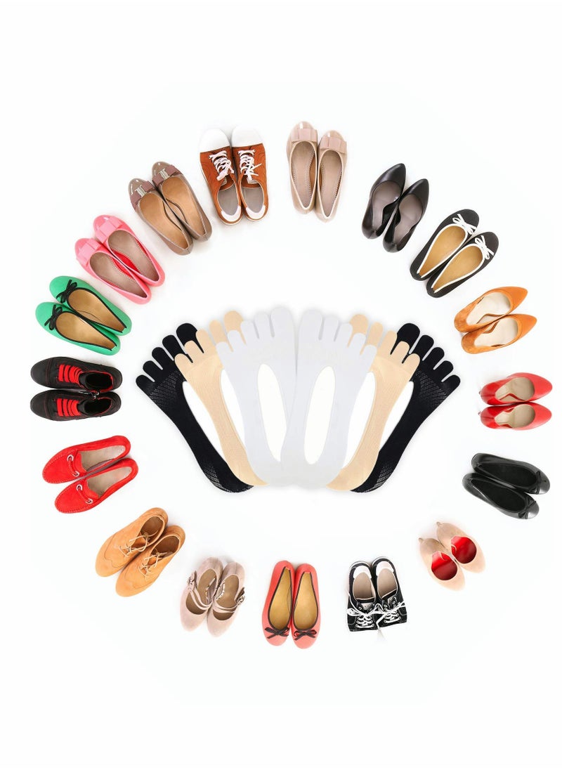 KASTWAVE - Toe Sock, 6 Pairs Full Five Finger Socks Low-cut Liner Athletic for Women Separated with Gel Tab - Image 1