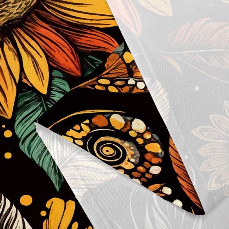 Drgilau Boho Floral Shower Curtain Vintage Floral Shower Curtain for Bathroom  Farmhouse Flowers Bathroom Curtains Waterproof Rustic Sunflower Bathroom Set Decor with 12 Hooks  Black-6 72X72 Inch - Image 4