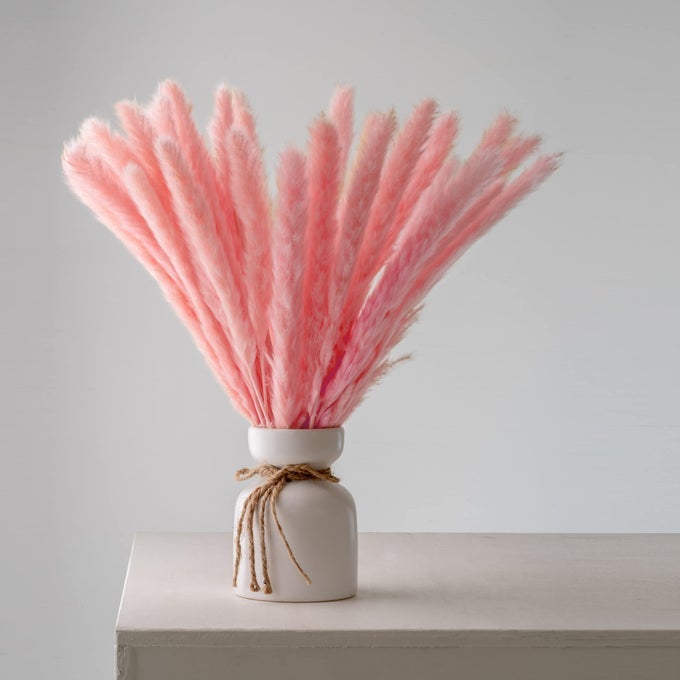 40PCS PREMIUM NATURAL DRIED PAMPAS GRASS17INCH FOR HOME DCOR WEDDING DECOR OFFICE DCOR PINK DECOR PEACH PINK