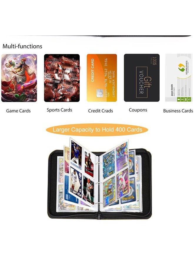 fweel Deluxe Ice & Fire Dragon Trading Card Binder, 4-Pocket Zipper Album with 400 Card Loading Pockets, Perfect for Card Fans and Enthusiasts, Collectible Card Storage Albums, Cases & Sleeves - Image 5