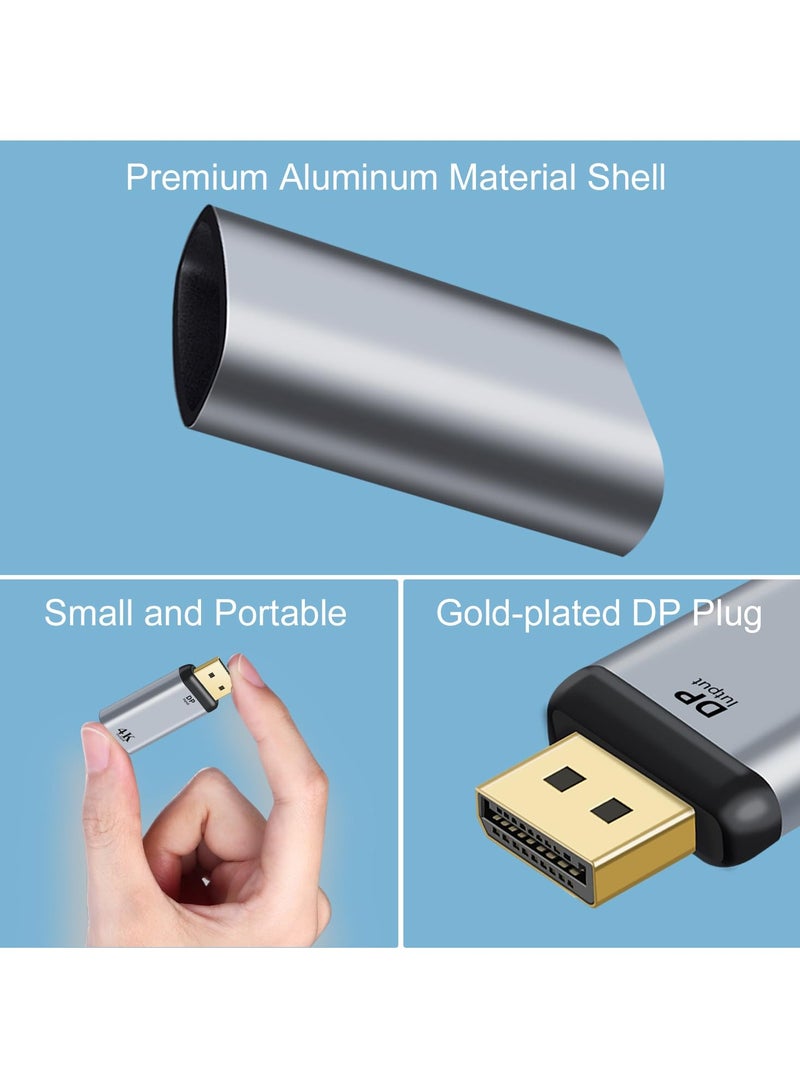 محولات Suntown 2 قطعة DisplayPort إلى HDMI، محول DP أحادي الاتجاه لجهاز الكمبيوتر إلى شاشة HDMI متوافق مع HDTV، جهاز عرض، لابتوب، سطح المكتب وأجهزة DisplayPort، 4K 30Hz، 2K 60Hz، 1080p 120Hz (رمادي) - Image 4