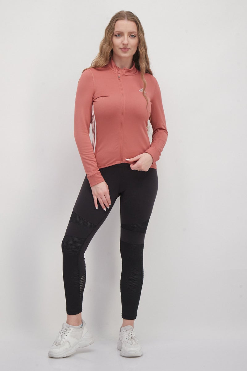 Adidas جاكيت تدريب للنساء من ماركة لياقة بدنية بشعار، وردي فاتح - Image 3