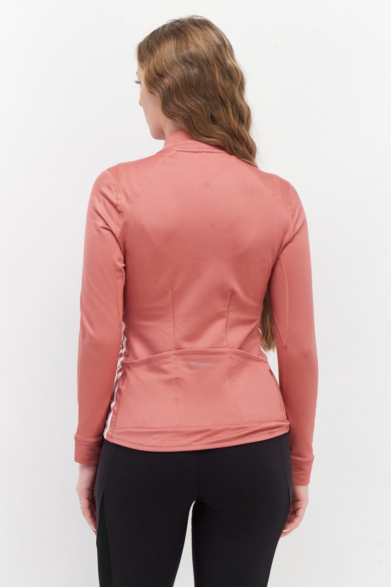 Adidas جاكيت تدريب للنساء من ماركة لياقة بدنية بشعار، وردي فاتح - Image 4
