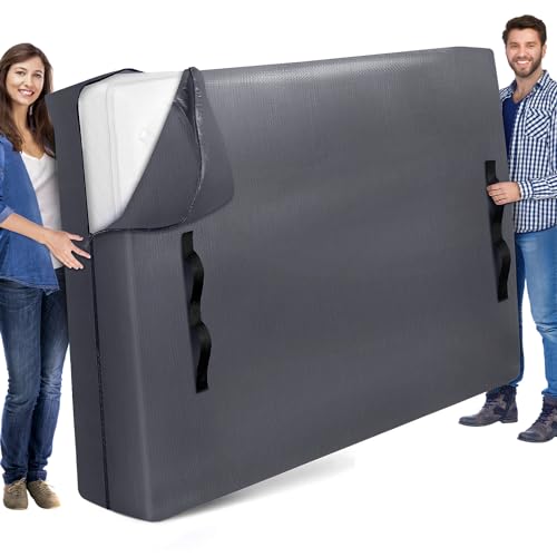 StorageRight أكياس مرتبة ستوراج رايت للحركة بحجم كوين - غطاء مرتبة سميك إضافي للحركة مع مقابض وسحاب - أكياس مرتبة كوين ثقيلة للحفظ - أكياس تخزين مرتبة قابلة لإعادة الاستخدام للحركة