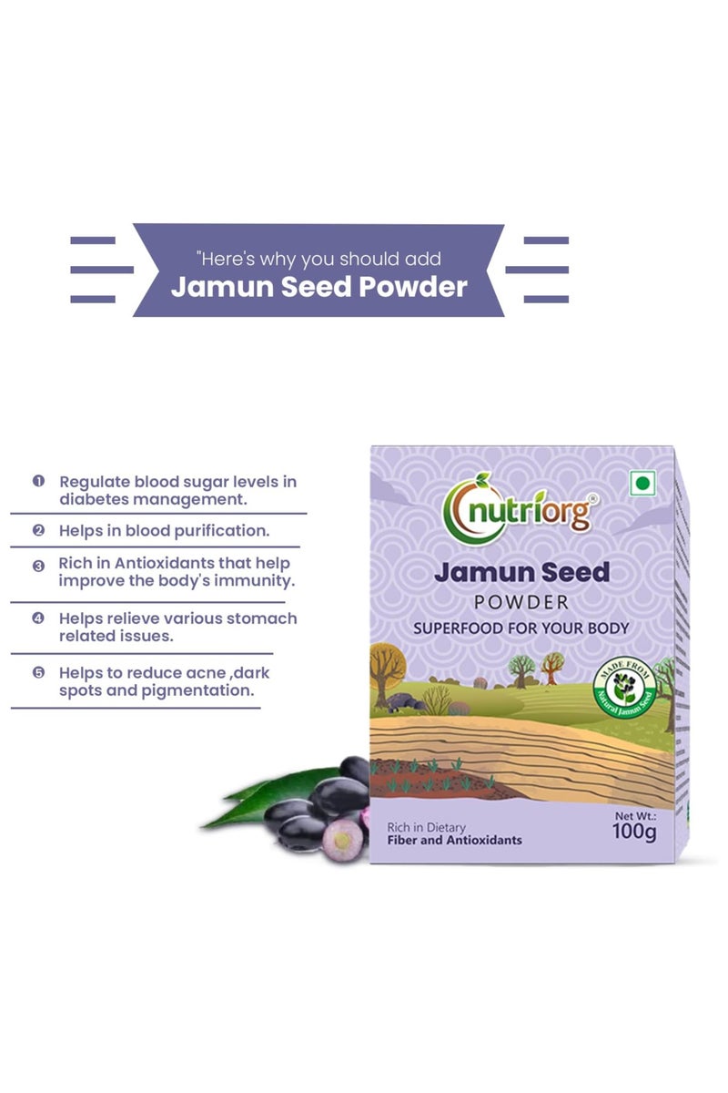 Nutriorg Organic Jamun Seed Powder 100 g - Image 1