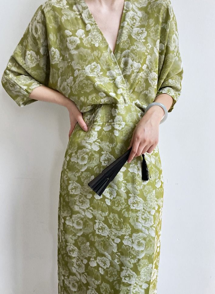 NIBEMINENT Elegant Floral Print Retro Vintage 1950'S Hepburn Style Dress Multicolour  - Image 1