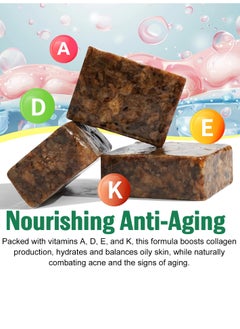 IKZEE 100g African Black Soap for Face and Body Wash with Shea Butter Fade Dark Spots and Acne Spots Anti Aging Hydrates Balance Oily Skin Organic Unrefined and Handmade African Black Soap  - Image 5