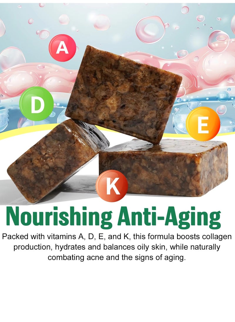 IKZEE 100g African Black Soap for Face and Body Wash with Shea Butter Fade Dark Spots and Acne Spots Anti Aging Hydrates Balance Oily Skin Organic Unrefined and Handmade African Black Soap  - Image 5