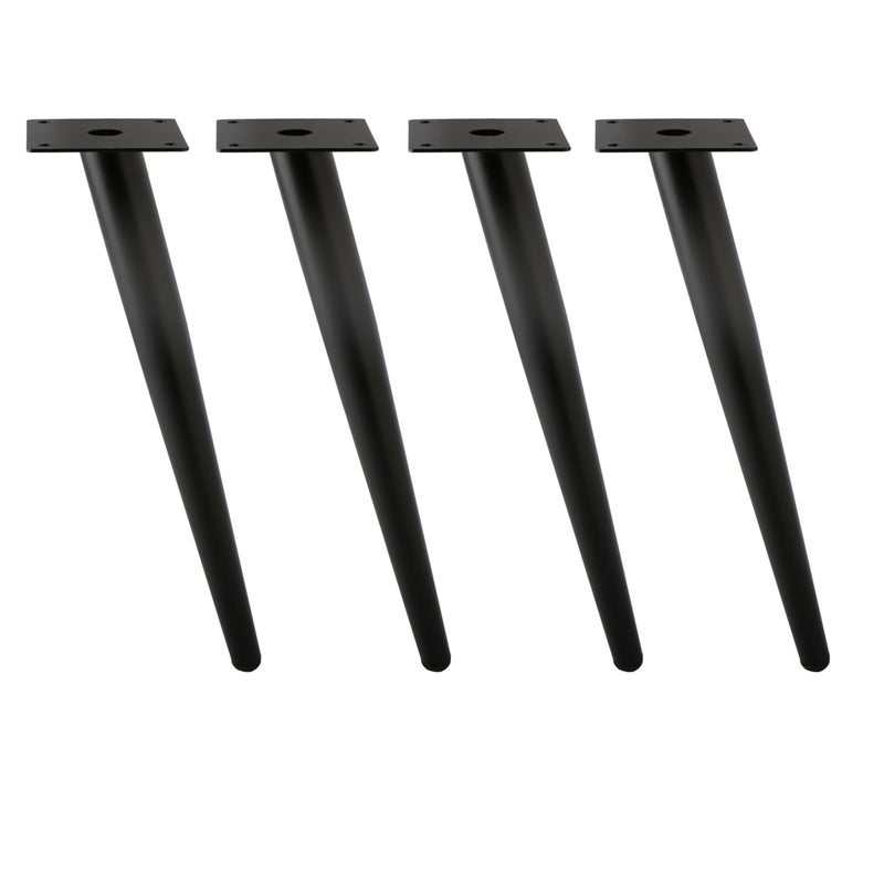 Alxeh Oblique Furniture Leg 14 Inch, Slant Tapered Metal Coffee Table Legs 4Pcs, Mid Century Modern Sofa Cabinet Feet Black For Home Diy Project - Image 1