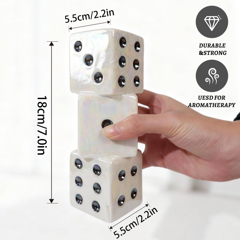 Tnstbiee Modern Ceramic Dice Vase - Small Unique Decorative Vase for Dried Flowers, Roses and Pampas Grass | Ideal Centerpiece for Living Room, Coffee Table - Single Stem Bud Vase Gift for Home Decor - Image 2