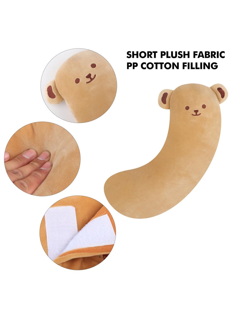 Barakah Kids Seat Belt Covers, Soft Travel Pillow for Toddlers, Provides Head and Neck Support, Brown Color - Image 3