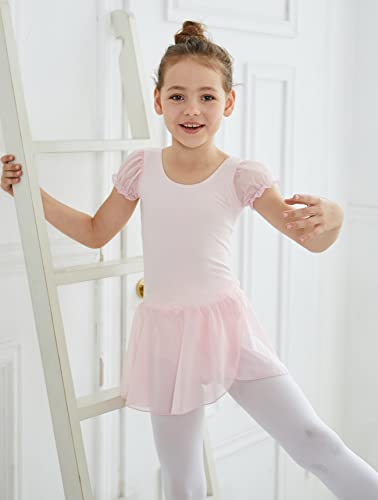 MdnMd Dance Ballet Leotard for Toddler Girls with Tutu Skirt Ballerina Dress Outfit (Ballet Pink, Age 2-4 / 2t,3t) - Image 4