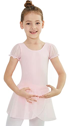 MdnMd Dance Ballet Leotard for Toddler Girls with Tutu Skirt Ballerina Dress Outfit (Ballet Pink, Age 2-4 / 2t,3t) - Image 1