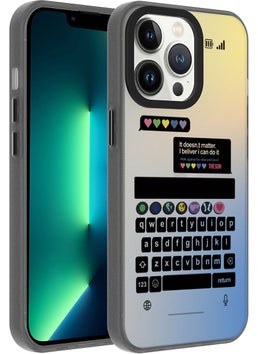 iPhone 13 Pro Max Keyboard Patterned Case Protruding Camera Cover