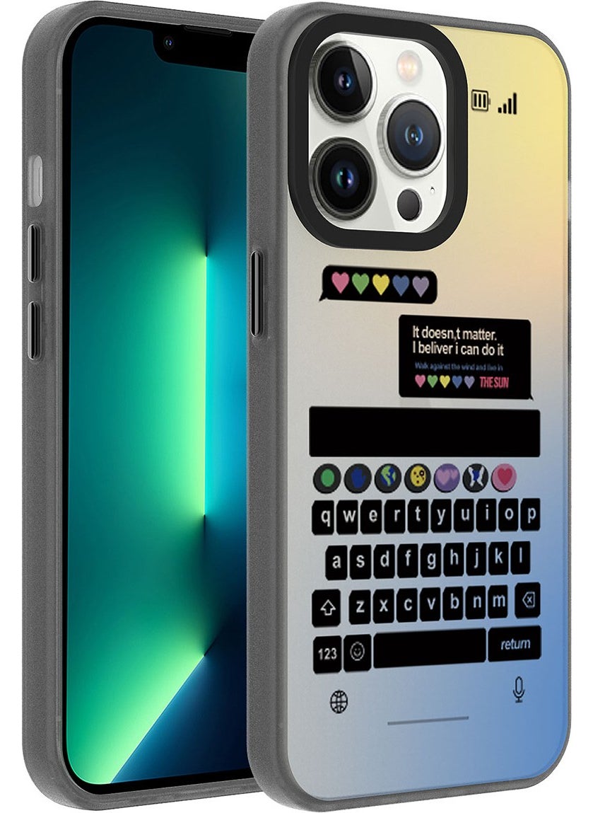 Voyo iPhone 13 Pro Max Keyboard Patterned Case Protruding Camera Cover  - Image 1