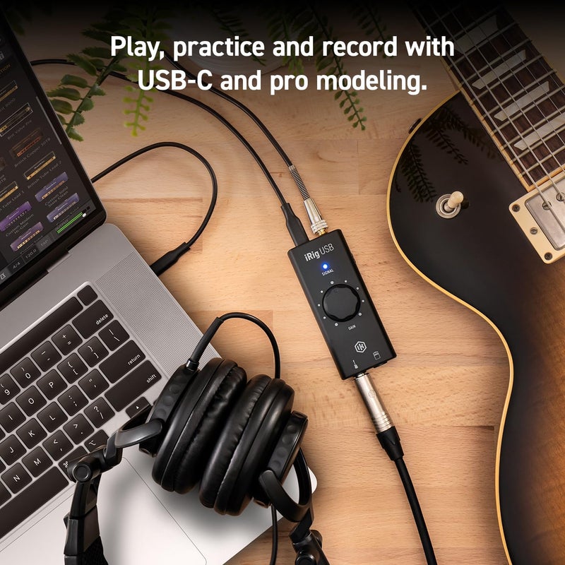 IK Multimedia iRig USB Guitar Audio Interface - 24-bit 48 kHz Music Recording Studio Equipment Include USB C Cable For iPad, Mac And PC, Guitar Accessories, Recording Device - Image 2