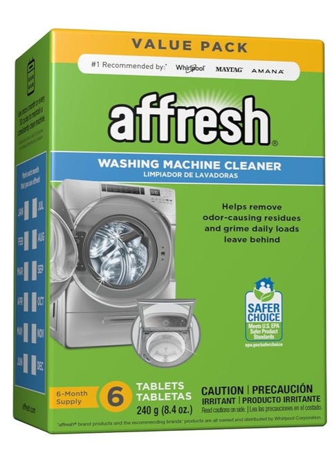 Washing Machine Cleaner, Cleans Front Load and Top Load Washers, Including HE, 6 Tablets