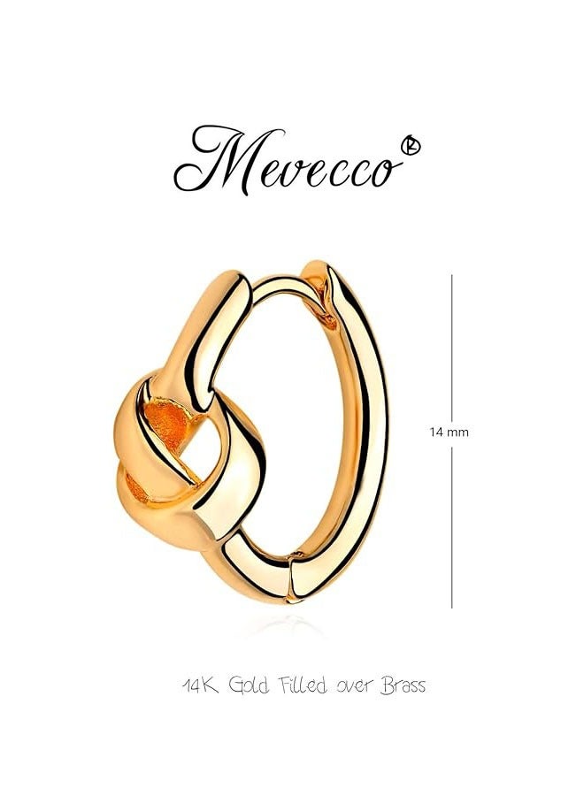 Mevecco Women Huggie Earrings Gold Hoop Sleeper 14K Gold Filled Small Simple Handmade Hypoallergenic Everyday Jewelry - Image 4