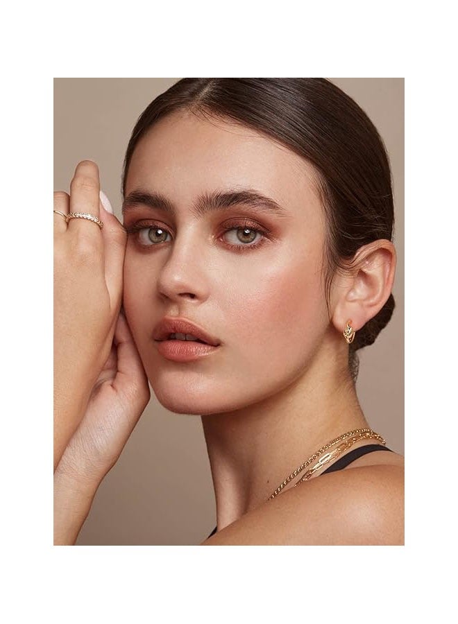 Mevecco Women Huggie Earrings Gold Hoop Sleeper 14K Gold Filled Small Simple Handmade Hypoallergenic Everyday Jewelry - Image 2