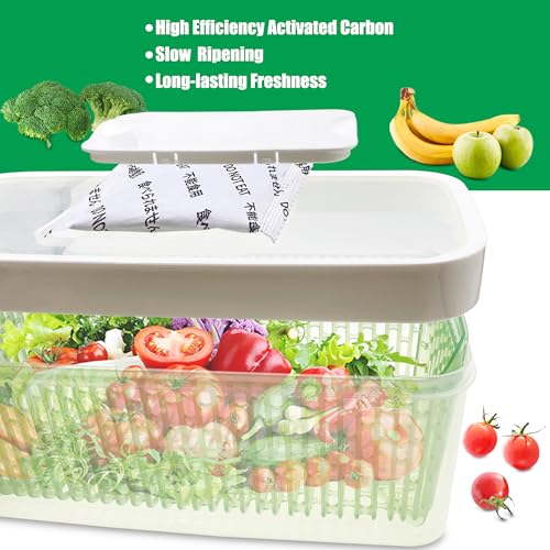 ShuRex 6 Pack Produce Saver Refills Kit for OXO GreenSaver Produce Keepers and Crisper Inserts, Keep Fruits Veg Fresh, Also Compatible with Bluapple Produce Freshness Saver Balls and other Produce Savers - Image 2