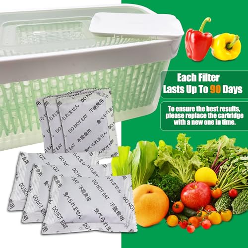 ShuRex 6 Pack Produce Saver Refills Kit for OXO GreenSaver Produce Keepers and Crisper Inserts, Keep Fruits Veg Fresh, Also Compatible with Bluapple Produce Freshness Saver Balls and other Produce Savers - Image 3