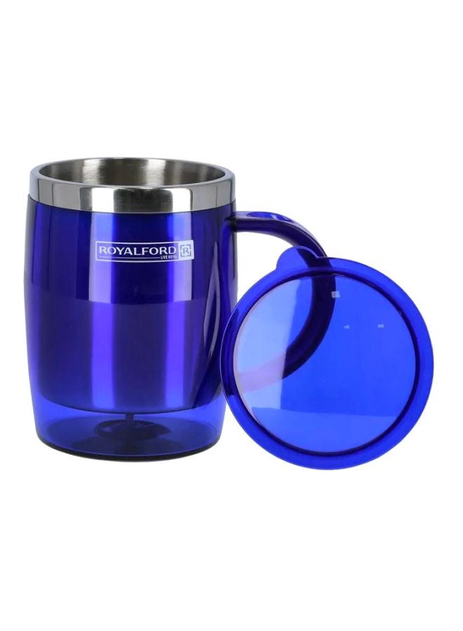 Royalford Double Wall Travel Mug 400Ml 7.8 X 11.8Cm Ss Inner Pot Hot Cold Multicolor Blue - Image 2