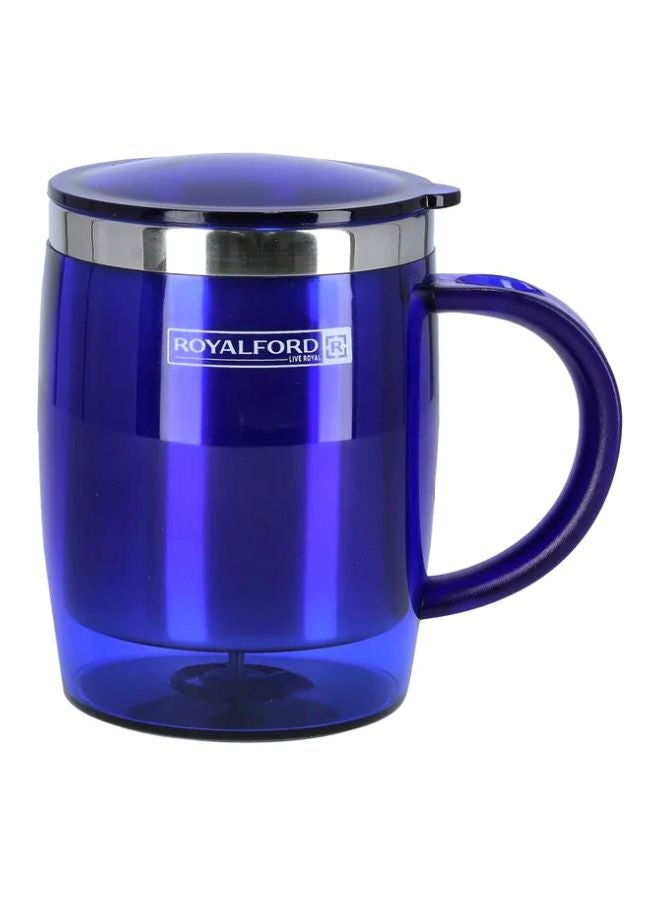 Royalford Double Wall Travel Mug 400Ml 7.8 X 11.8Cm Ss Inner Pot Hot Cold Multicolor Blue - Image 1