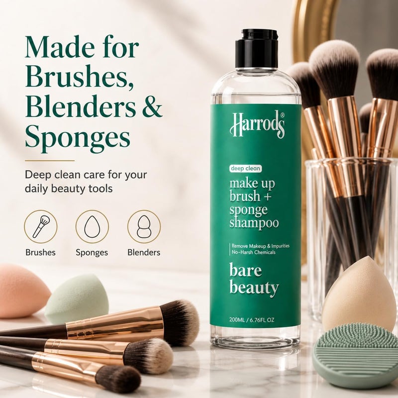 Harrods Makeup Cleaner for Brushes, Make Up Brush and Sponge Cleansing Shampoo | Professional Makeup Brush Cleaner Pro Remover - Image 5