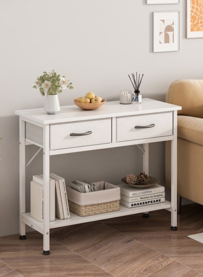 ADEBOLA Console Table with 2-Tier Storage Layers and 2 Drawers,Coffee Table and Entrance Table,Suit for Entryway, Hallway, Couch, Living Room, Kitchen, Foyer  - Image 1