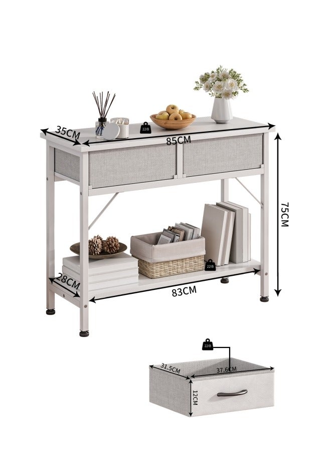 ADEBOLA Console Table with 2-Tier Storage Layers and 2 Drawers,Coffee Table and Entrance Table,Suit for Entryway, Hallway, Couch, Living Room, Kitchen, Foyer  - Image 2