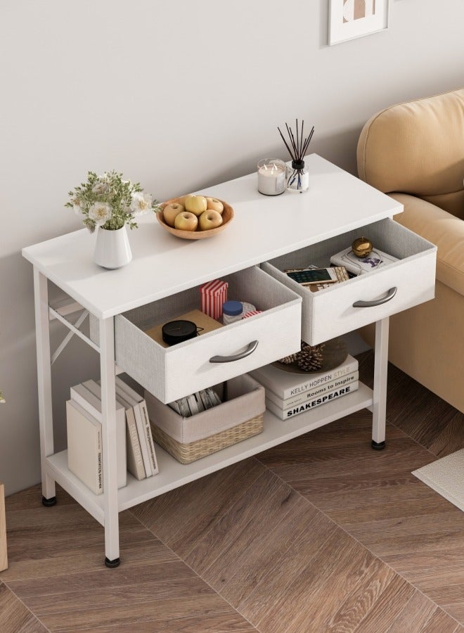 ADEBOLA Console Table with 2-Tier Storage Layers and 2 Drawers,Coffee Table and Entrance Table,Suit for Entryway, Hallway, Couch, Living Room, Kitchen, Foyer  - Image 5