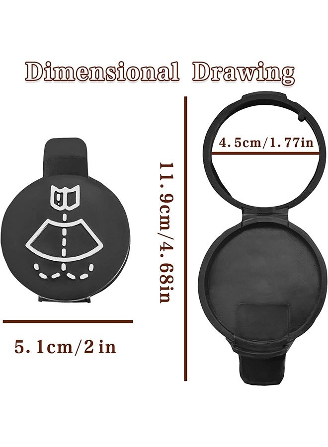 Car Wiper Bottle Cover, Windshield Wiper Washer Fluid Reservoir Tank Bottle Cap, Car Wiper Bottle Cover Replacement Cap Compatible with GMC Chevrolet Buick Cadillac, Pack of 2 Black (Exact Fit) - Image 2