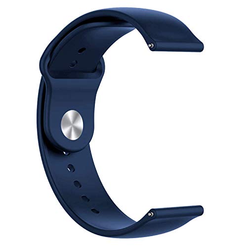 HUMBLE Soft Silicone 19mm Smartwatch Strap Metal Button Compatible with Noise Colorfit Pro 2/Oxy/Pulse/Beat, Boat Storm Smart Watch & Watches with 19mm Lugs(Navy Blue) - Image 4