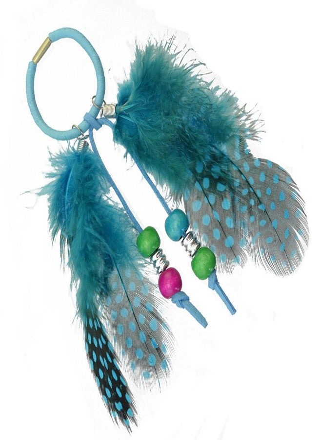 سوبيربليس مجموعة Suoirblss المكونة من 4 قطع من ربطات الشعر المصنوعة يدويًا للنساء والفتيات، بتصميم بوهيمي هيبي، تتضمن ربطات شعر مطاطية وربطات شعر مزينة بالريش، وحاملات ذيل حصان، وإكسسوارات شعر. - Image 1