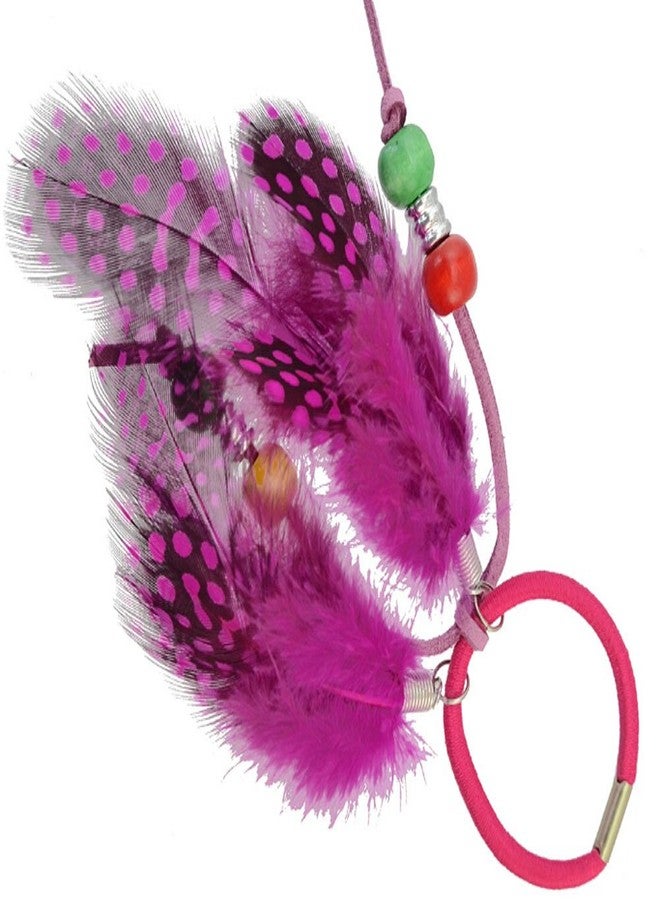 سوبيربليس مجموعة Suoirblss المكونة من 4 قطع من ربطات الشعر المصنوعة يدويًا للنساء والفتيات، بتصميم بوهيمي هيبي، تتضمن ربطات شعر مطاطية وربطات شعر مزينة بالريش، وحاملات ذيل حصان، وإكسسوارات شعر. - Image 4