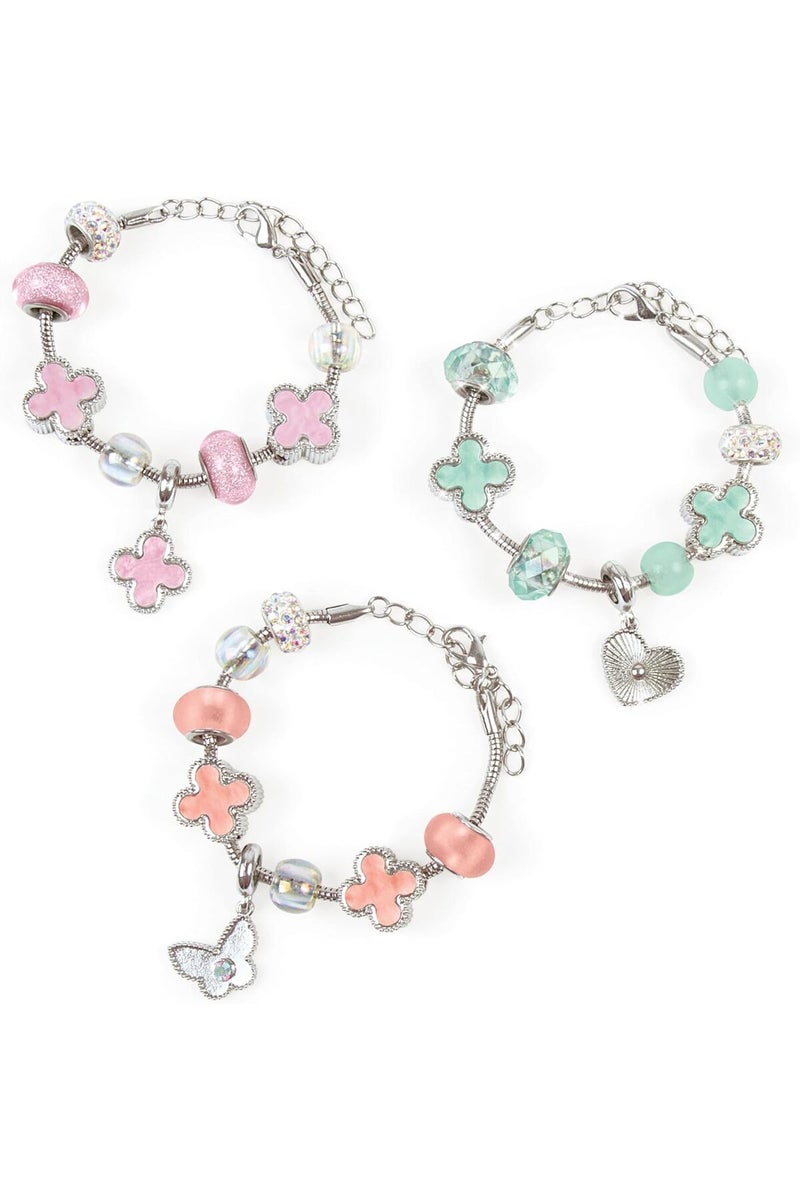 Make It Real Clover The Top - 28 pc DIY Jewelry Set, 3 Bracelets, Soft Pastel Beads & Charms - Image 4