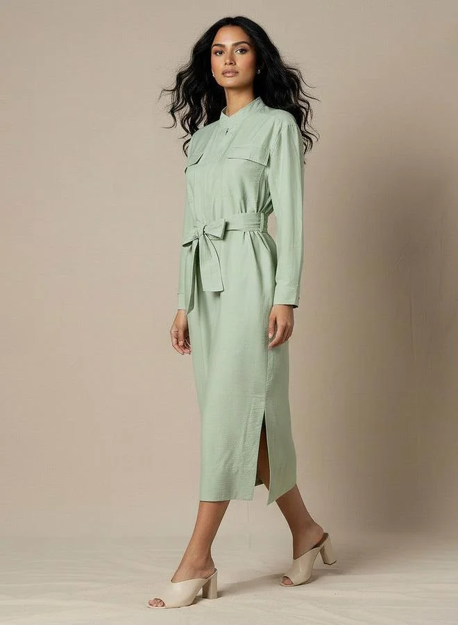 Splash FAV A-line Midi Dress with Belt