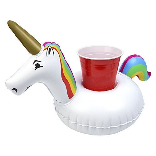 GoFloats Inflatable Pool and Hot Tub Drink Holders (3 Pack) (Choose - Unicorn, Flamingo, Palm Tree and More) - Image 3