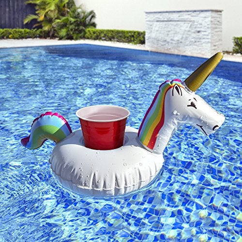 GoFloats Inflatable Pool and Hot Tub Drink Holders (3 Pack) (Choose - Unicorn, Flamingo, Palm Tree and More) - Image 2