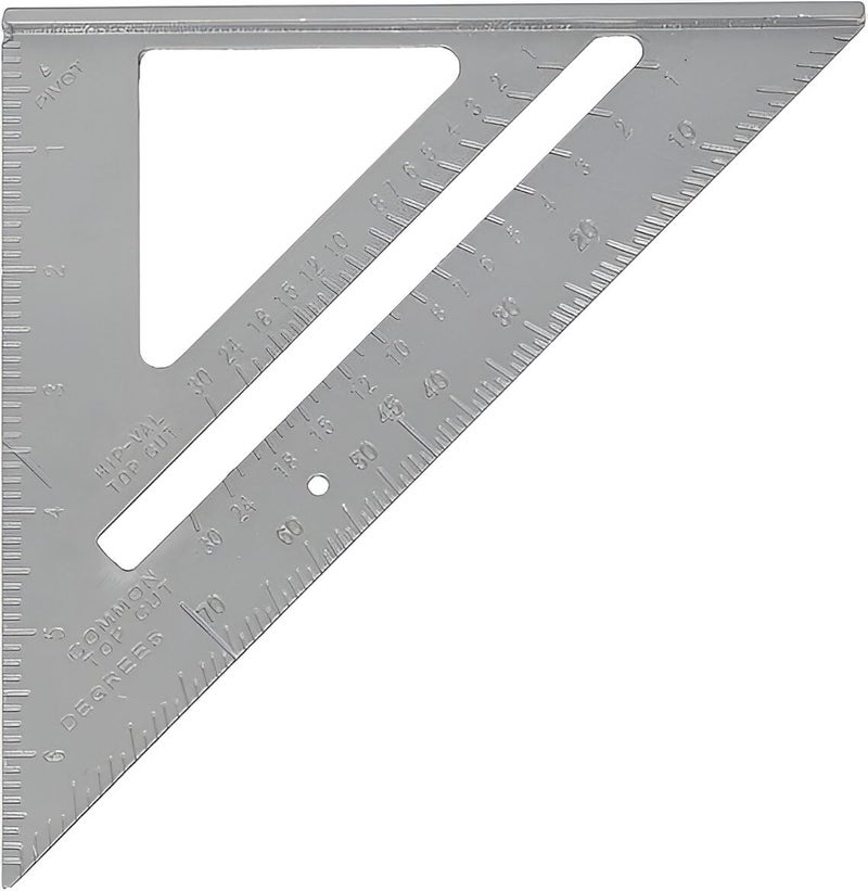 DeoDap Double Side Scale Aluminium Alloy Metric Inch Triangle Ruler Measurement Hand Tools, Speed Square, Square Layout Tool (7 inch speed square) - Image 1