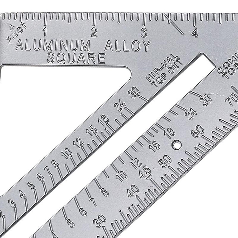 DeoDap Double Side Scale Aluminium Alloy Metric Inch Triangle Ruler Measurement Hand Tools, Speed Square, Square Layout Tool (7 inch speed square) - Image 5