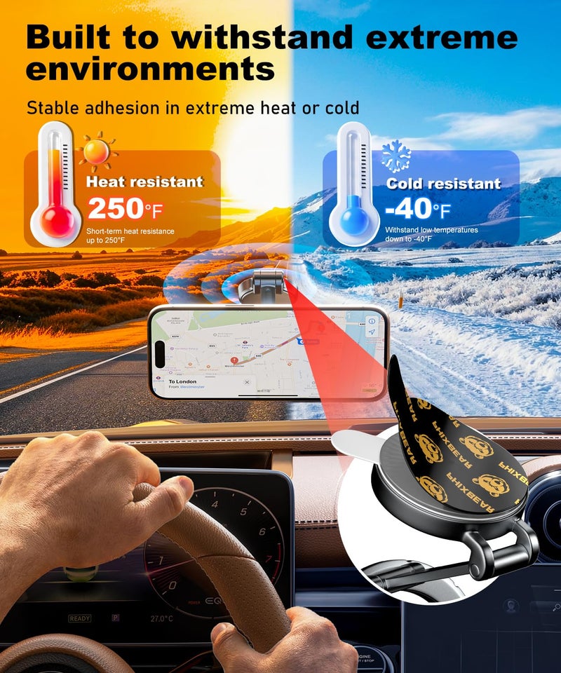PHIXBEAR Extreme Env. Double Sided Sticky Pads for Dash Cam Mount - Outdoor Heavy Duty Strong Mounting Tape Waterproof Heat Resistant, 36Pcs 1â€™â€™ & 2â€™â€™ Adhesive Tape for Car Phone Holders - Image 4