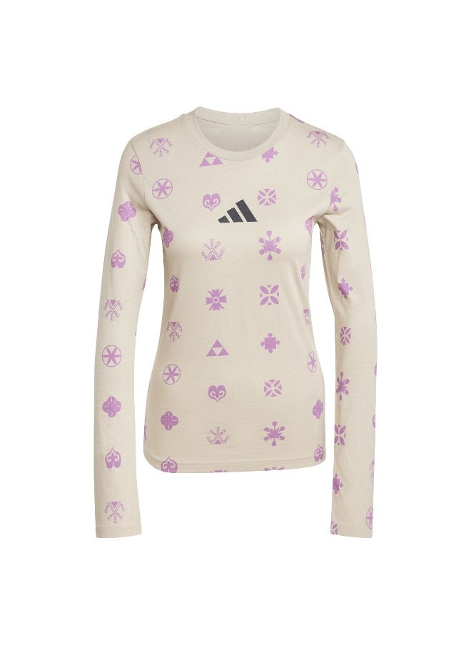 Adidas Adidas W Ksa Tee Beige Training T-Shirts For Women Xs  - Image 1