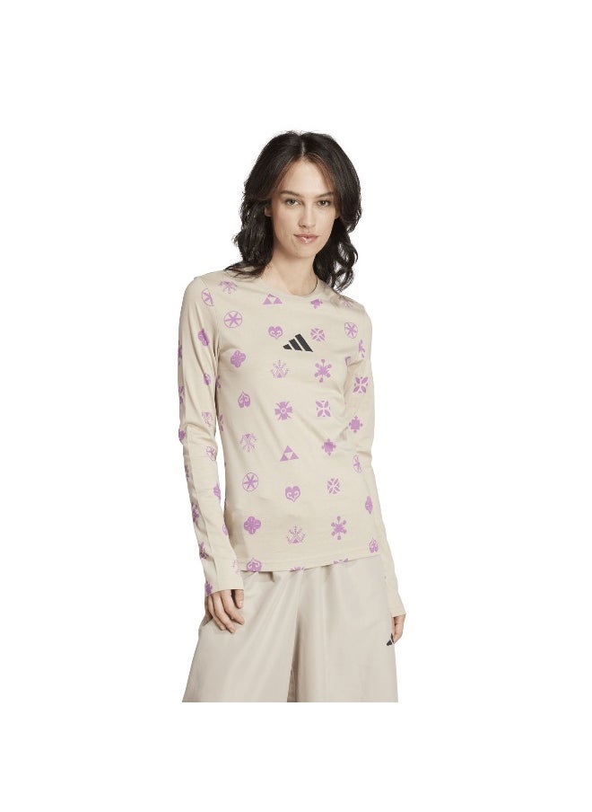 Adidas Adidas W Ksa Tee Beige Training T-Shirts For Women Xs  - Image 3