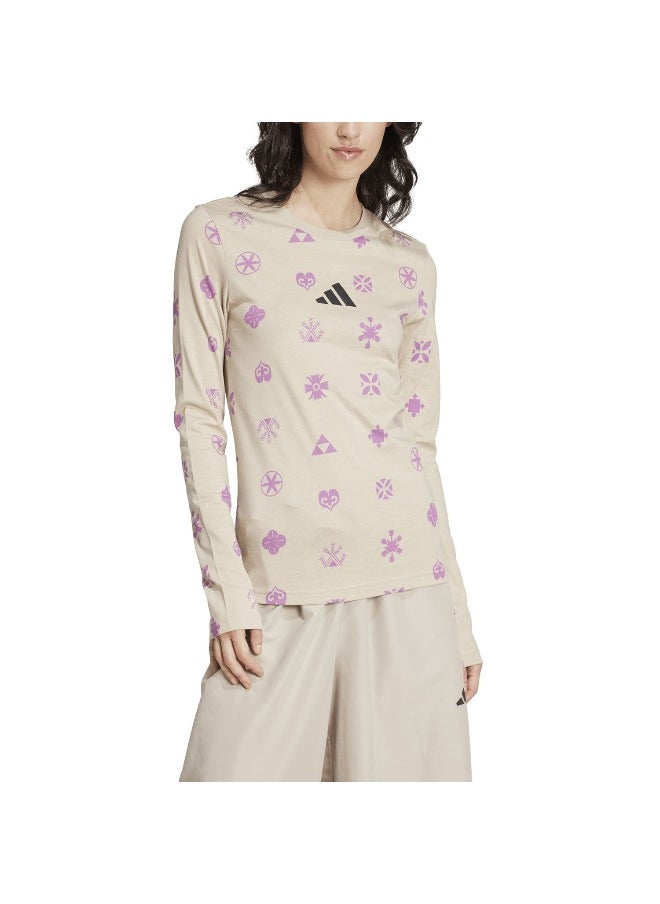 Adidas Adidas W Ksa Tee Beige Training T-Shirts For Women Xs  - Image 4