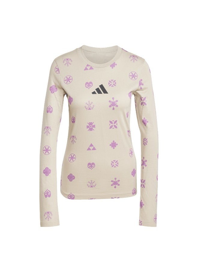 Adidas Adidas W Ksa Tee Beige Training T-Shirts For Women Xs  - Image 2