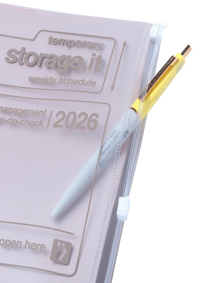 MARK'STYLE MARK’STYLE B6 Weekly Planner 12-Month (Dec 2025-Dec 2026, 192 Pages) with Clear PVC Zipper Pocket Cover (Purple) - Image 2