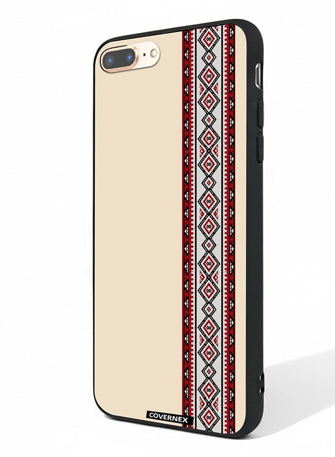 Covernex Apple iPhone 8 Plus Protective Case Cover Printed Featuring Traditional Tribal Embroidery Strip - Image 1